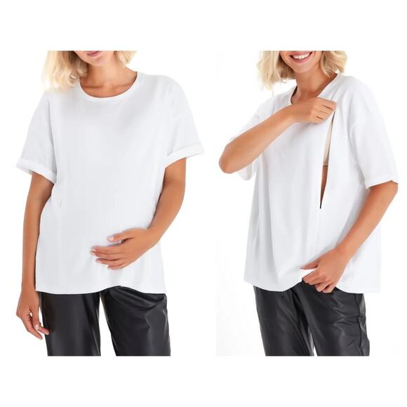 NWT Accouchée Side Zip Maternity/Nursing T-Shirt Size S/M - Picture 1 of 7